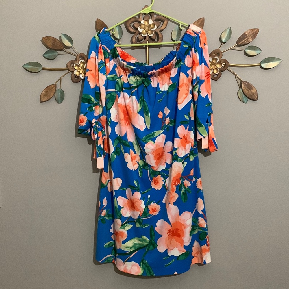 Vince Camuto Off the Shoulder Floral Dress Size 10